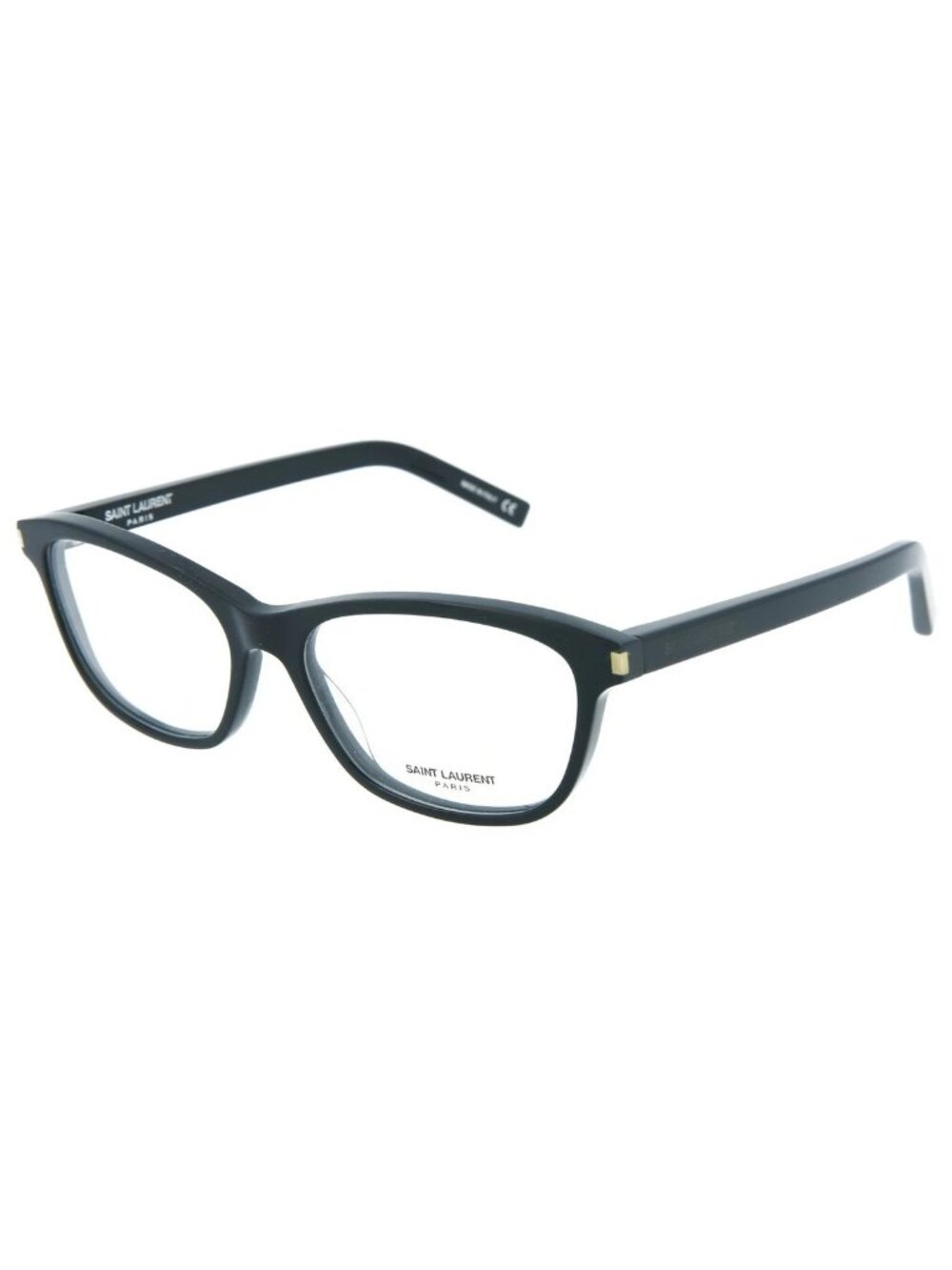 New Saint Laurent Women's Eyeglasses Square Rectangle Shiny Black